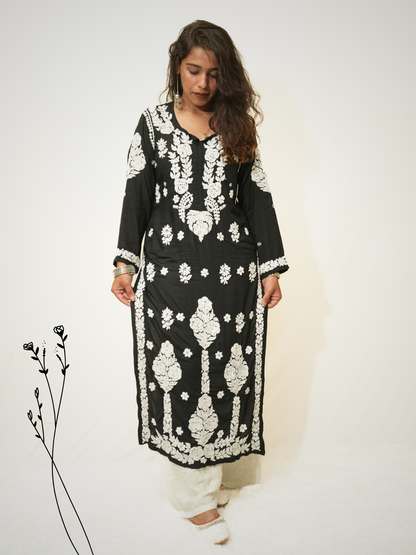 Meena modal chikankari Long kurti