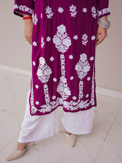 Meena modal chikankari Long kurti