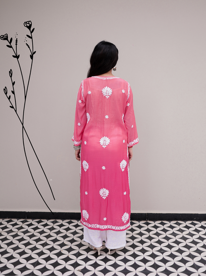 Noor muslin chikankari Long kurti