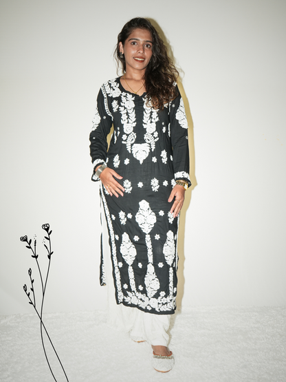 Meena modal chikankari Long kurti