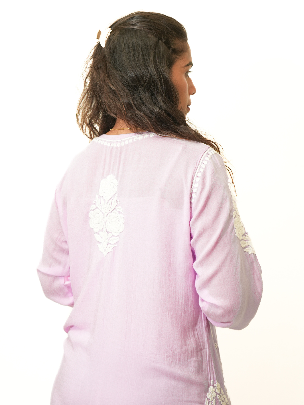 Meena modal chikankari Long kurti